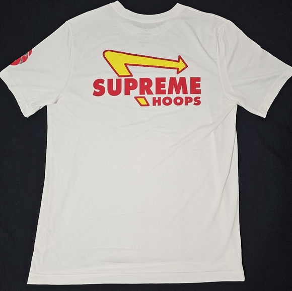 Supreme x Nike Dri-Fit Collaboration Hoops White T-shirt Men's Lrg - Main Image